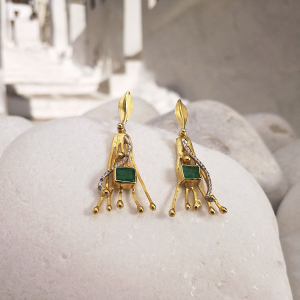 earrings with Colombian emeralds
