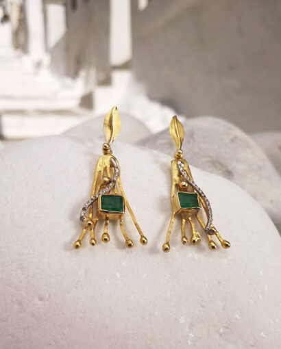 Earring silver and gold Ancient Greek Earrings