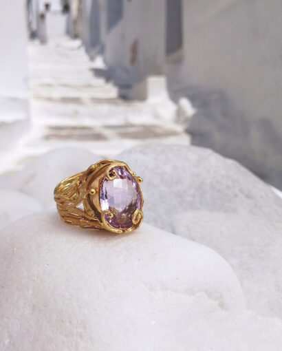 Yellow gold ring with amethyst Miscellaneous Amethyst
