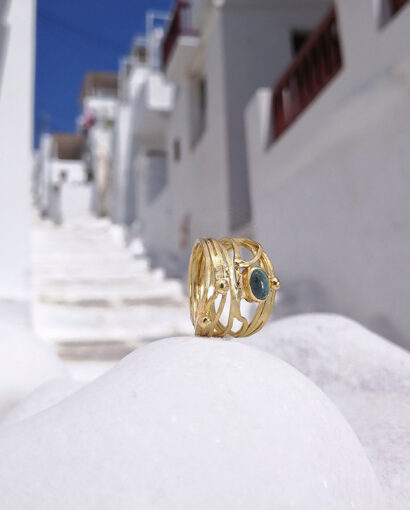 Δαχτυλίδι από κίτρινο χρυσό με ακουαμαρίνα Άκουαμαρίνα Ακουαμαρίνα