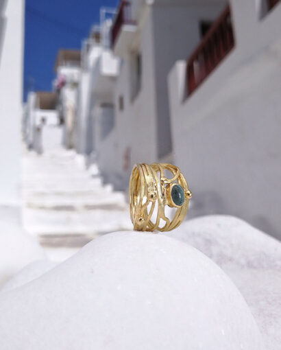 Gold bracelet with aquamarine and diamond Aquamarine Aquamarine