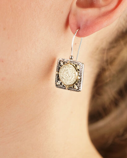 Earring silver and gold Ancient Greek Earrings