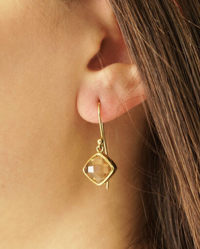 Gold earring with citrine stone Earrings Earrings