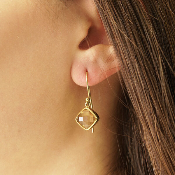Gold earring with citrine stone Earrings Earrings