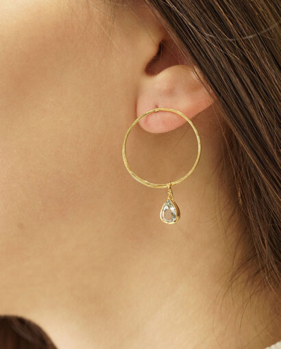 Yellow gold earring with aquamarine Aquamarine Aquamarine