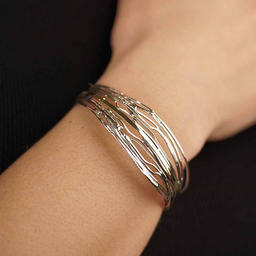 Silver and gold wired bracelet Bracelets Bracelets