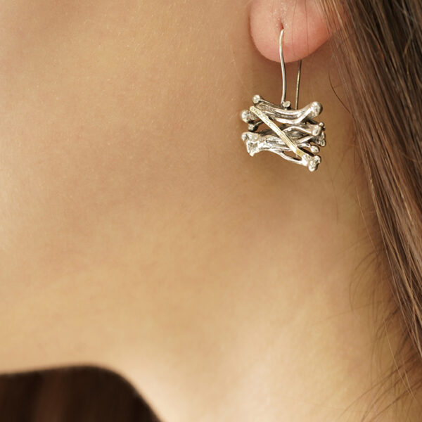 Silver and gold wired earrings Earrings Earrings