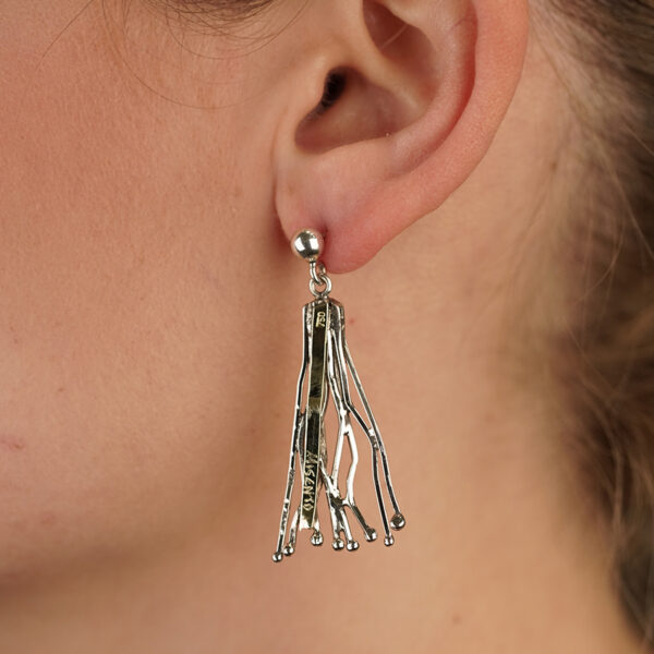 Silver and solid gold wired earrings Earrings Earrings