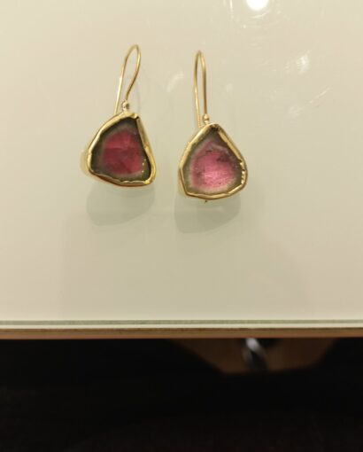 Gold earrings with tourmaline Earrings Earrings