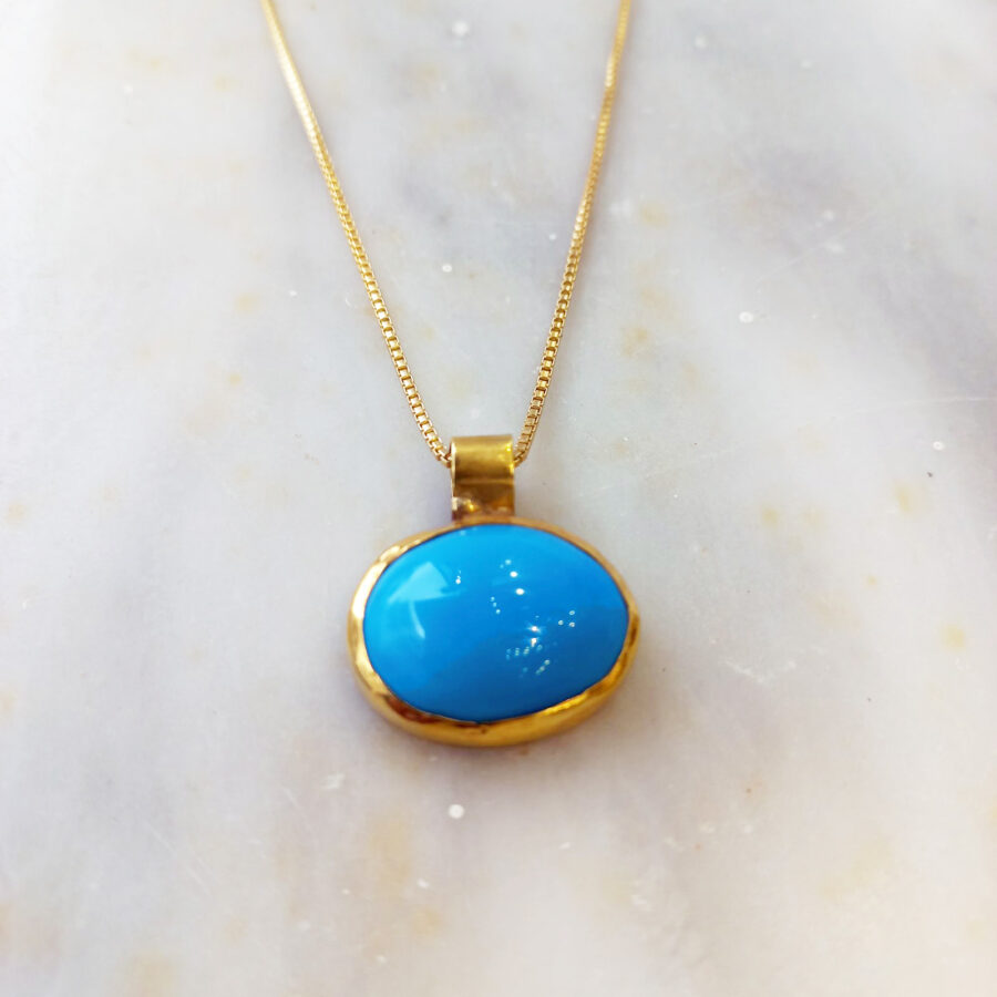 Gold Pendant with tirkouaz Pendant Pendant
